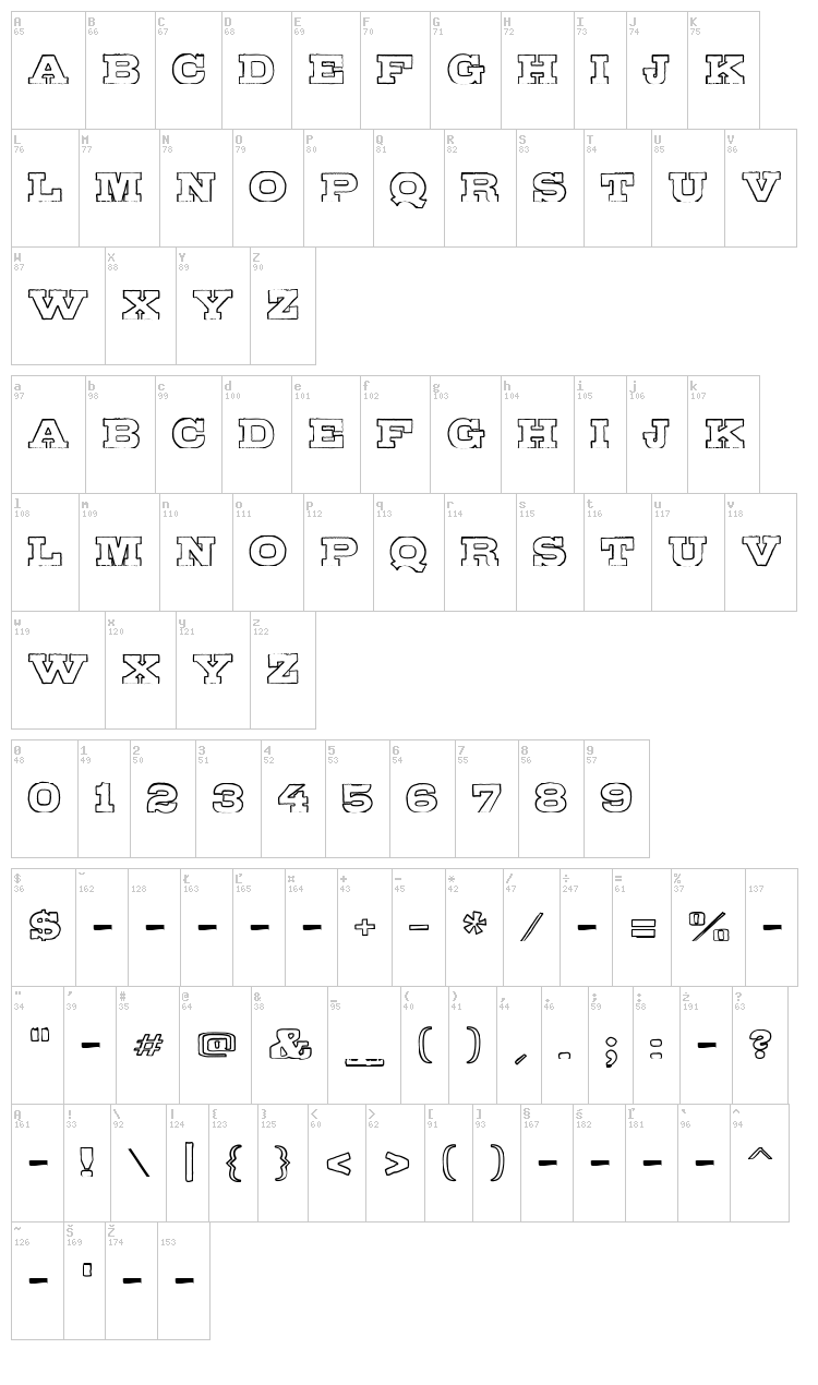 Gipsiero font map